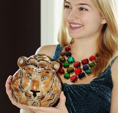 TIMMY WOODS AFRICAN TIGER KING BOLSO TALLADO A MANO CLUTCH MINAUDIERE bolso clutch Foto 1 de 4
