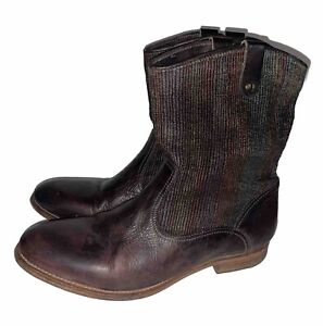 N.D.C. Made By Hand Women’s Size EU 37 1/2 - Leather And Textile Ankle Boots