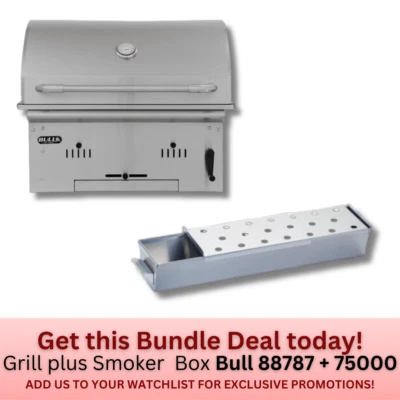 Parrilla de barbacoa Bull Bison Premium de 30 pulgadas al aire libre de carbón con caja para ahumar Foto 1 de 4