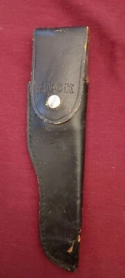 FUNDA vintage con solapa de cuero negro Buck 119  Foto 1 de 4