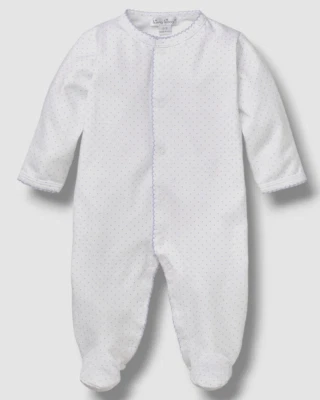 $45 Kissy Kissy Baby Boys Blue Polka Dot Print Footie One-Piece Size 6-9M - Image 1 of 2