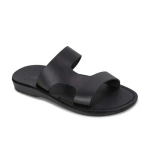 June - Leather Side Strap Sandal | Black - Picture 1 of 5