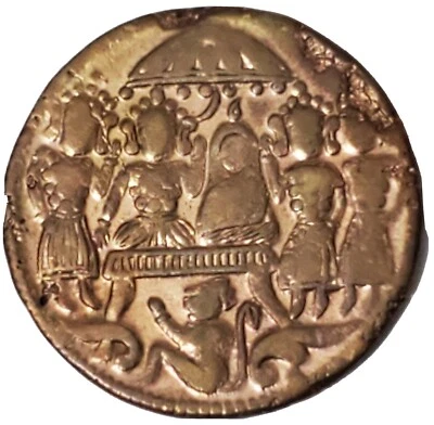 Ficha antigua religiosa hindú Shri Ram & Sita Ji muy antigua Foto 1 de 3