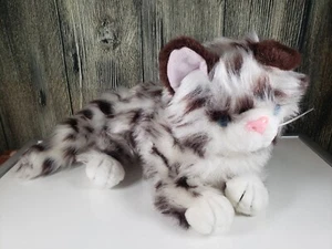 PAGNOTTA DA ZUCCHERO Gatto Peluche Gattino Imbottito Animale 1994 12 Pollici Grigio Bianco Vintage - Foto 1 di 7