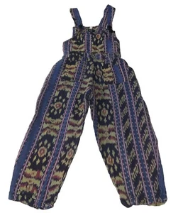 Primadonna Youth Child Kids Size Woven Cotton Multicolor Boho Hippie Overalls - Picture 1 of 12