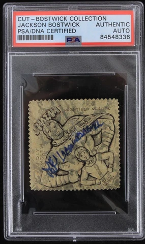 1975 Captain Marvel Jackson Bostwick Signed 2x2 Cut (PSA/DNA Slabbed) Cover