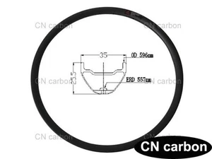 Bead Hookless 650B AM/DH carbon mtb bike rim 35mm width x25.5mm deep tubeless - Picture 1 of 1