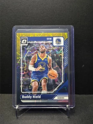 Camiseta deportiva de baloncesto óptica 2024-25 #220 Buddy Hield negra dorada Velocity Prizm #7/8# Foto 1 de 2