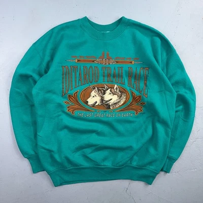 Sudadera De Colección Años 90 Race Parque Nacional EE. UU. Arte Naturaleza Años 90 Huskies Iditarod Wolf Foto 1 de 4