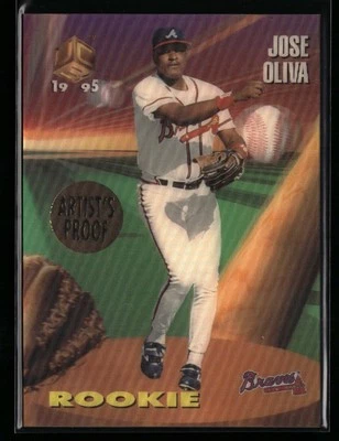 Jose Oliva 1995 Pinnacle Sportflix UC3 #113 Artist's Proofs Atlanta Braves - Image 1 of 2