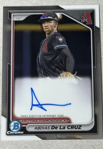 ABDIAS DE LA CRUZ 2024 BOWMAN CHROME 1ST BOWMAN AUTO RC DIAMONDBACKS - Bild 1 von 2