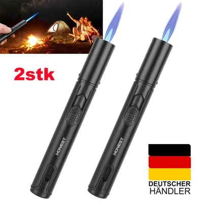 2x Jetflamme Feuerzeug Nachfüllbar Sturmfeuerzeug Winddicht Lange Stabfeuerzeug - Bild 1 von 4