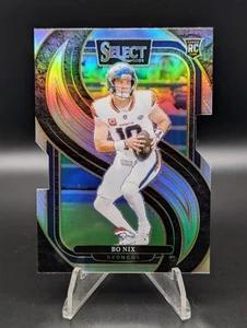 2024 Panini Select - Premier Level Bo Nix #117 Silver Prizm Die-Cut (RC) - Picture 1 of 2