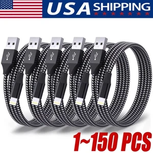 Fast Charger Cable Heavy Duty For iPhone 14 12 11 X XR 8 Charging Cord Wholesale - Picture 1 of 14