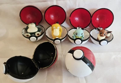 1999 POKEMON BASIC FUN SNORLAX PSYDUCK EEVEE SQUIRTLE CATCH & RELEASE POKE BALLS - Image 1 of 4