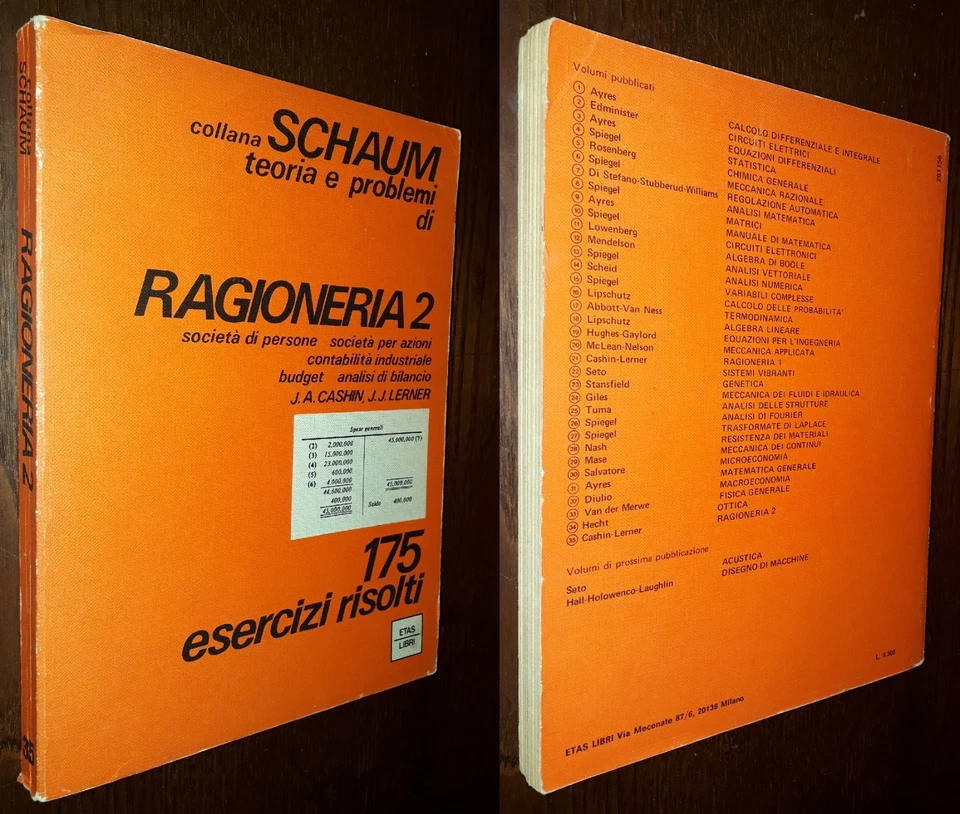Ragioneria 2, 175 esercizi risolti, Cashin, Lerner, Schaum 1°Ed. Etas 1977 - Immagine 1 di 1