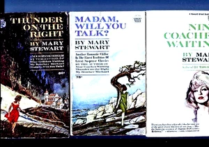 MARY STEWART VINTAGE GOTHIC PAPERBACK LOT(3) THUNDER ON RIGHT+NINE COACHES+ - Picture 1 of 2