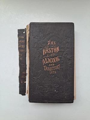 1881 antique BOSTON ALMANAC DIRECTORY genealogy business history ADS - image 1 of 4