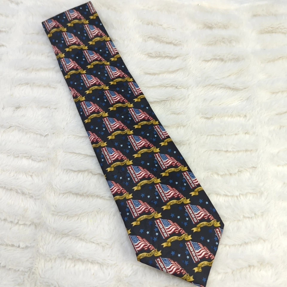 Corbata de novedad bandera americana 2000 3rd Millennium para hombre Foto 1 de 4