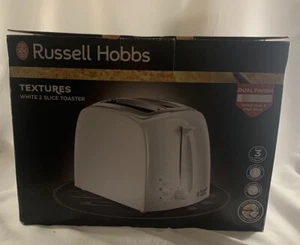 Russell Hobbs Textures 2 Slice Toaster Frozen Reheat Functions - White 21640 - Picture 1 of 7