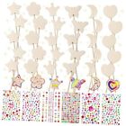 42 Pcs Princess Fairy Wands Kit, Include 36 Pcs Wooden Unfinished Wand DIY 