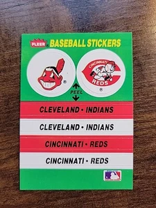 1992 Fleer Sticker - Cleveland & Cincinnati Reds - MLB - Picture 1 of 2