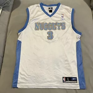Vintage - Reebok - Denver Nuggets - Allen Iverson - #3 - White & Blue Jersey - L - Picture 1 of 6