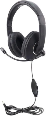 HamiltonBuhl Smart-Trek Mini Headset with in-Line Volume Control STM2BK - Image 1 of 4