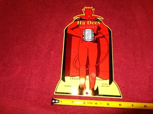 6 x 12 in HA DEES CAR HEATER DEVIL ADVERTISING SIGN HEAVY DIE CUT METAL - Z 375 - Picture 1 of 5
