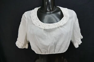 Gr.40 Dirndlbluse creme Bluse für Dirndl Diolen Baumwollmischung Spitze B11634 - Bild 1 von 4