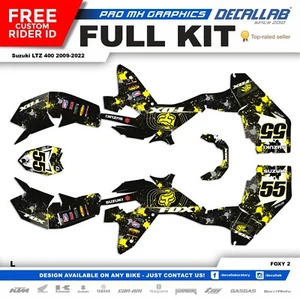 SUZUKI LTZ 400 2009-2022 QUAD ATV Graphic Stickers WHITE CHROME HOLOGRAPHIC - Picture 1 of 7