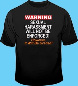 Schwarzes T-Shirt, sexuelle Belästigung, wird nicht durchgesetzt, es wird bewertet! - Bild 1 von 2