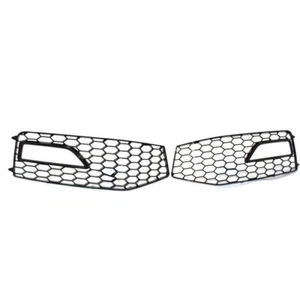 Honeycomb Gloss Black Front Bumper Fog Light Grill Fit For Audi A4 S-Line 13-15 - Picture 1 of 8