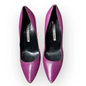 Décolleté Manolo Blahnik Neiman Marcus esclusive 100° anniversario magenta 38,5 - Foto 1 di 9