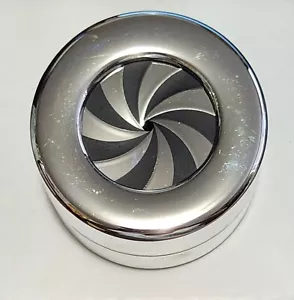 Caja de anillos con tapa giratoria plateada - Imagen 1 de 3