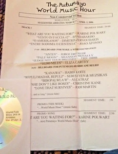 RADIO SHOW: PUTUMAYO FOLK 3/27/06 SHANNON McNALLY, ELIZA CARTHY, CHRISTINE KANE - Imagen 1 de 1