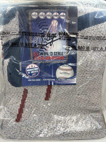 MLB Dodgers World Series Commemorative Throw Woven Tapestry Blanket Hanger New Cover