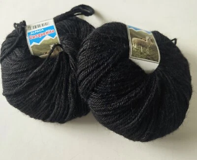 2 Madejas Lana Alpaca Acrílico Hilo Negro Cusquenita Peruano  Foto 1 de 4