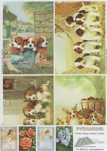 Puppy Dog Designs on a A5 Pyramides Cardmaking Sheet Pack of 7 Sheets - 416800A - Picture 1 of 3