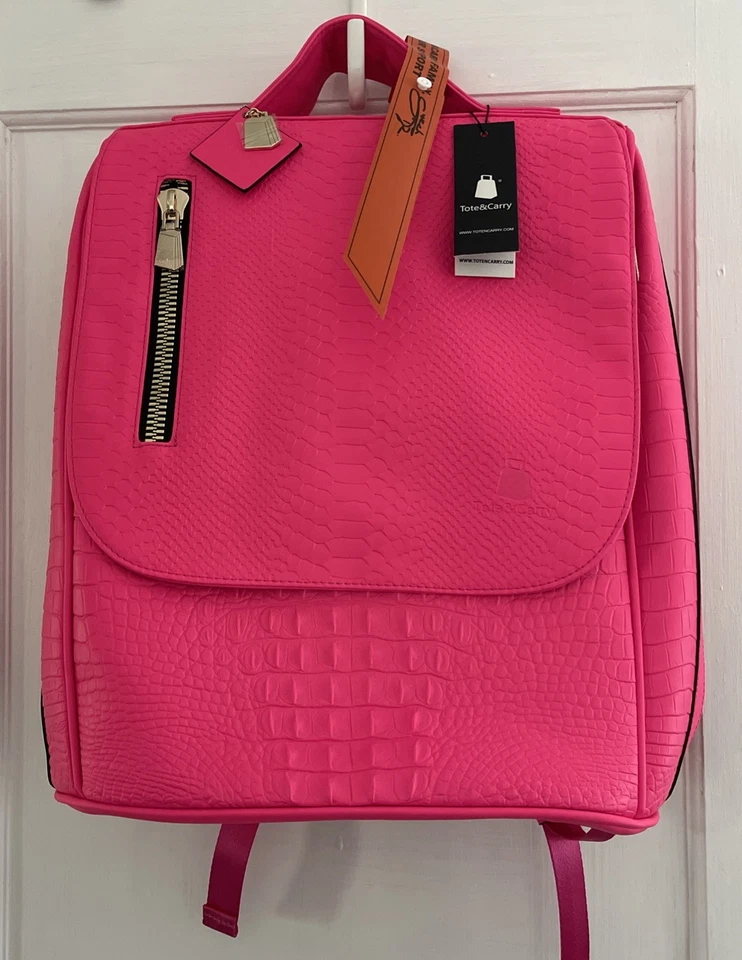 Mochila TOTE & CARRY Apollo 2 en Rosa Neón Nueva Con Etiquetas Foto 1 de 4