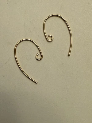 14kt gold Bass clef ear wire 21x13mm 5prs - Image 1 of 4