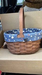 Longaberger 2008 Oval Spring Basket w/ Liner, Stars USA Protector Dark Warm - Picture 1 of 5