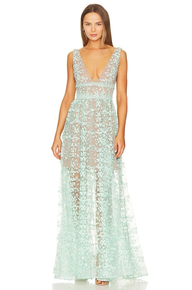 NWOT Bronx and Banco Megan Lace Maxi Dress in Green LARGE - Image 1 of 4