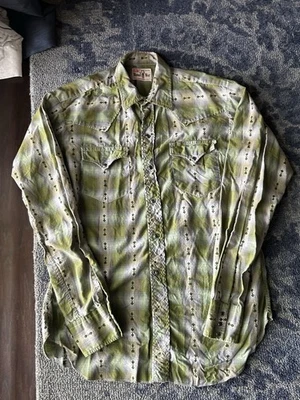 Camisa Levis Años 50 Dan River Rodeo Western Wear PADES Perla Snap Vaquero De Colección Foto 1 de 4