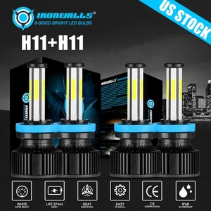 For 2016 2017 2018 Nissan Maxima 6Sides LED Headlight High Low Beam 6500K H11 H9 - Picture 1 of 12