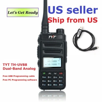 TYT TH-UV88 Talkie Walkie VHF/UHF Dual Band Analog Two-Way Radio      US Seller  - Image 1 of 4