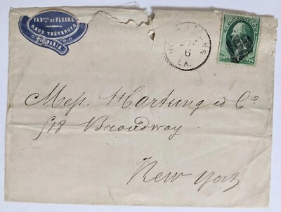 Bootleg+F'wded Business Mail/Florist in Paris, FR--NOLA--NYC/Grn., 3-C. U.S./'71 - Image 1 of 3