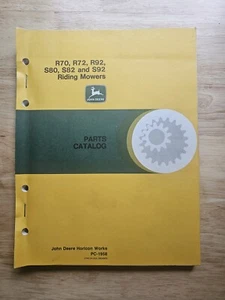 john deere parts catalog R70 R92 S80 S82 S92 Riding Mowers pc-1958 - Picture 1 of 3
