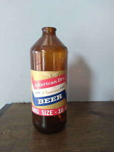 RARE Vintage 16 oz  Glass American Dry Premium extra lager Empty Bottle