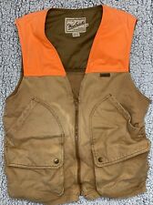 Woolrich Outdoor Guide Vest Mens Med Hunting Orange Duck Brown Button Up Pockets
